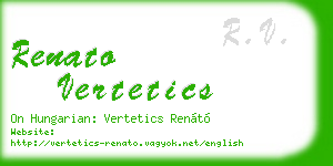 renato vertetics business card