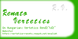 renato vertetics business card